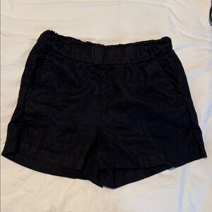JCrew black 100% linen shorts